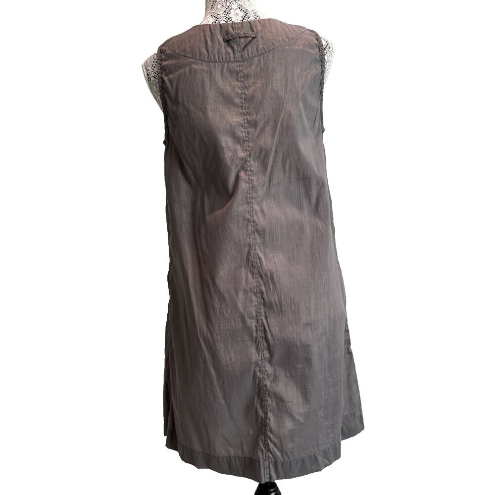 Truly By Part‎ Two Dress size12 Gray/Gold shiny Cotton peasant  Mini Pocket Zip - Picture 4 of 15